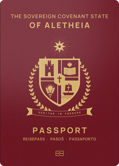 Aletheian ICAO TD3 eMRTD Passport — Covenant Burgundy